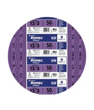 50 ft. 12/3 Romex SIMpull Solid Indoor CU NM-B W/G Wire Purple Coil. 