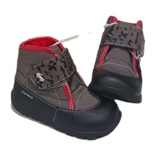 See Kai Run Insulated Boots Winter Snow Hook & Loop Toddler 8 Grey Blake Kid Boy