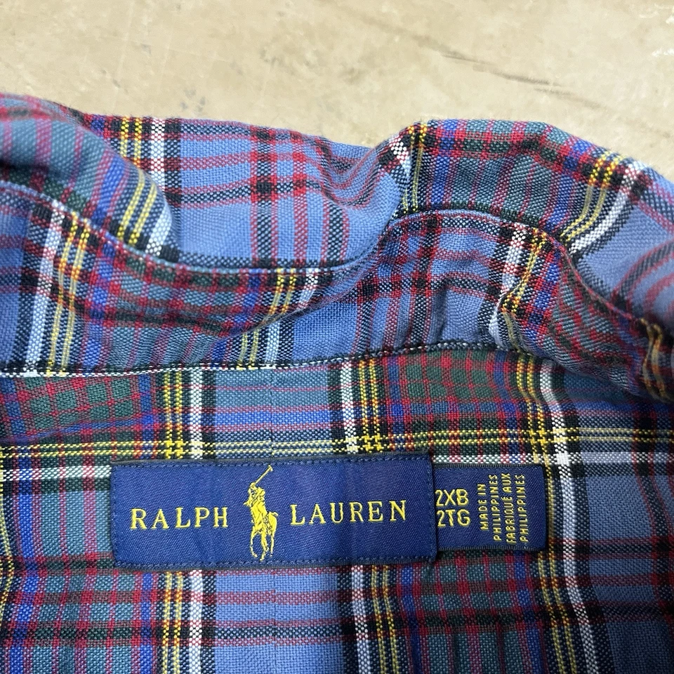 Ralph Lauren Shirt Button Down Mens 2XB Tartan Plaid Front Pocket Long Sleeve - Image 4 of 4