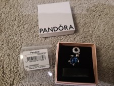 Original Pandora Murano Glas Meeresschildkröte Dangle Charm, Silber / Blau - 798939C01