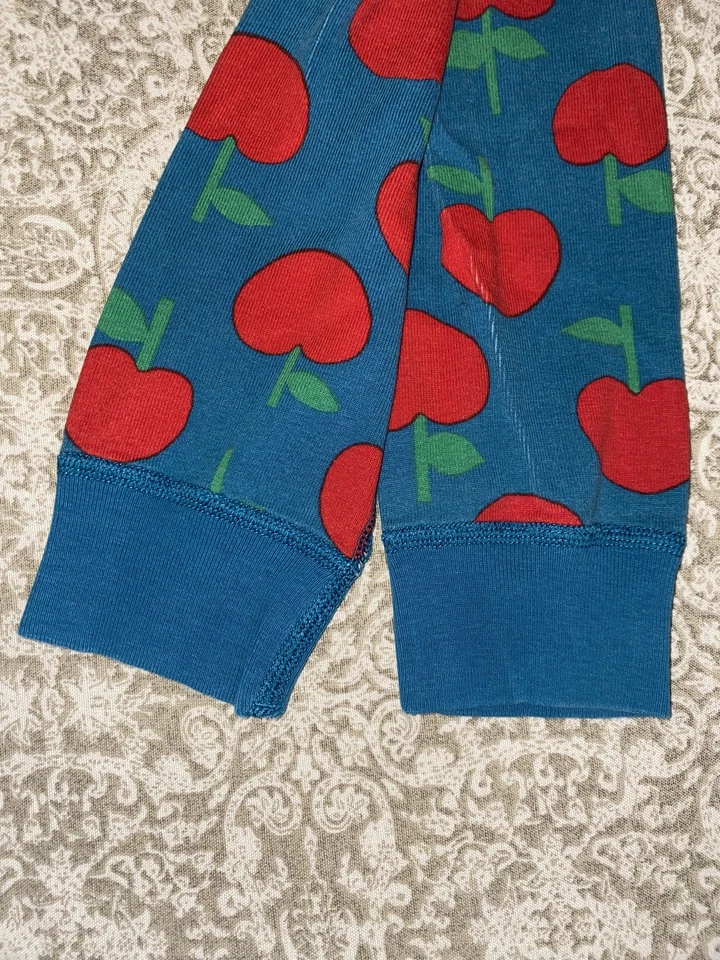 Hanna Andersson Apple Print 2 件长 John 睡衣 女孩 尺寸 130/8 — 第 3/4 张图片