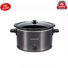 Hamilton Beach 10 Quart Slow Cooker Black Large Capacity Cooker for Family Meals