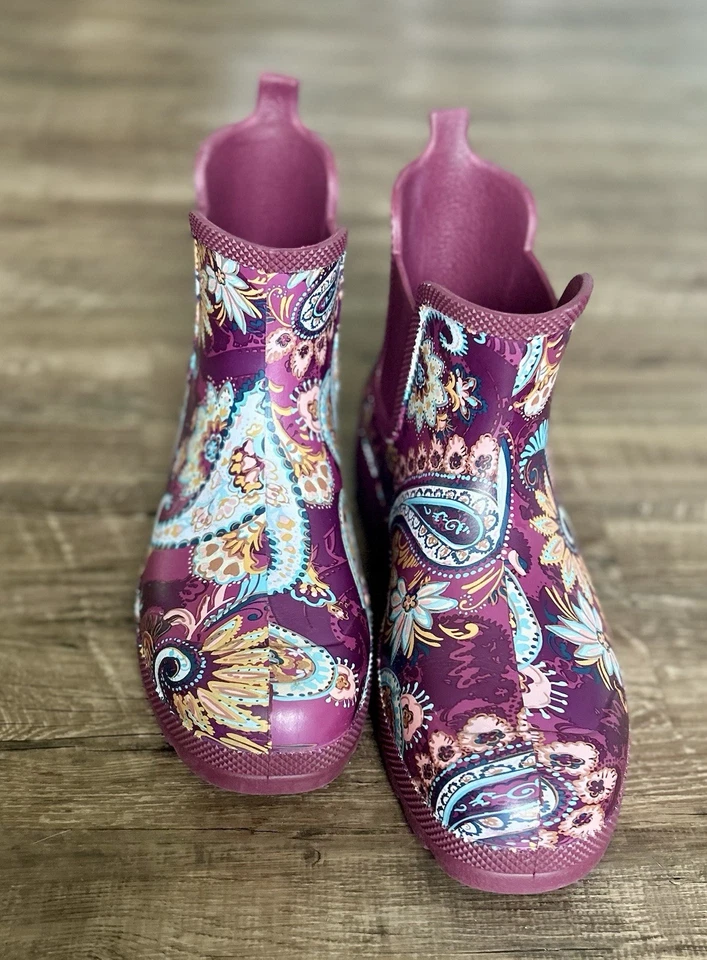 Botas de Lluvia Vera Bradley Talla 9 Por Totes Carson Granate Cachemira Impermeables Foto 3 de 4