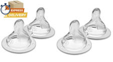 Bottle Nipples Fast Flow Nipple Level 3 for 4 Months, Skinsoft Silicone, 4 Pack