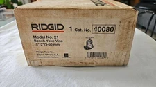 Ridgid #21 - Bench Yoke Pipe Vise, 1/8"-2" pipe holding clamp. New/Never Used