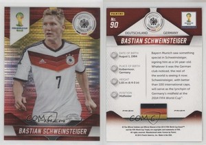 2014 Panini Prizm World Cup Yellow & Red Pulsar Bastian Schweinsteiger #90