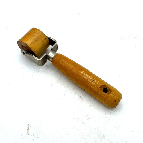 Vintage PROELL Wooden Seam Roller Wallpaper Tool USA Made Brown Wood Crafting