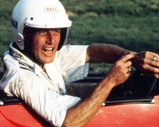 PAUL NEWMAN ICONIC IMAGE IN RACING CAR & HELMET RARE PRINTS AND POSTERS 288314