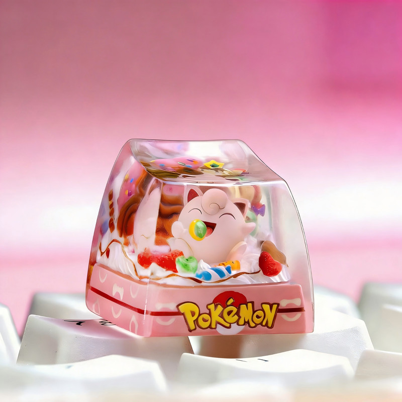 🎤 Jigglypuff Artisan Keycap – Cute Pokémon 3D Mechanical Keyboard Key 🎤