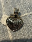 Vintage Twisted Cable Renaissance  Large 2-Tone Heart Shape Unmarked Pendant — photo 4