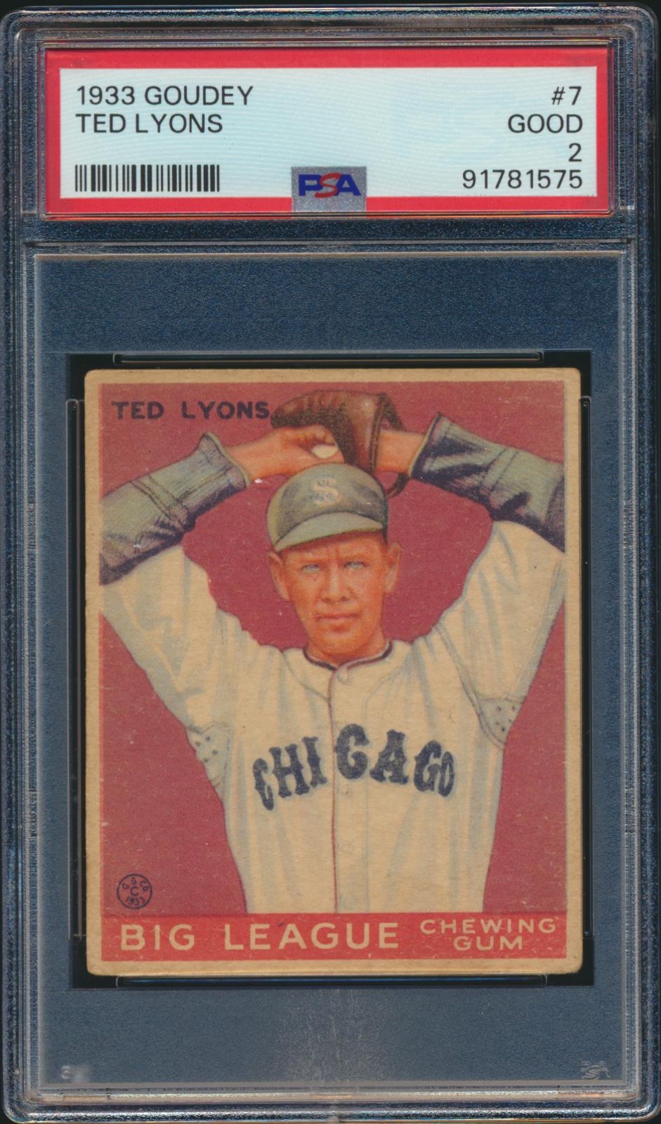 1933 Goudey Ted Lyons PSA 2
