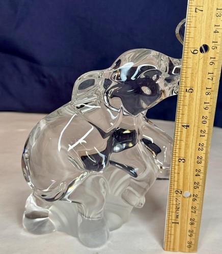 Set Of 5 Lenox Crystal Elephants Momma Mixed Clear And Frosted 2 Frosted 2 Clear - Picture 23 of 24