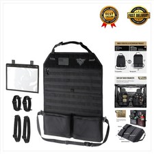 Water-Resistant MOLLE Car Seat Organizer with Sling Rack for SUVs and Trucks