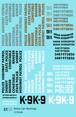 K4 O 1:48 Scale Decals Police Car Markings Gold, Silver Black