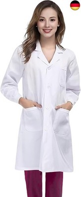 FAHAKO Women's Laboratory Coat, Doctor's Coat, Women's Chemistry Coat,
