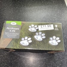 Smart Solar Pet Paws Cool White LED Solar Lights 4 Pack