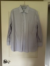 Charles Tyrwhitt Men's Dress Shirt White/Purple 16-1/2, 33 Slim Fit Non Iron