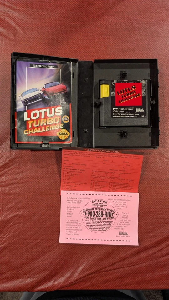 Lotus Turbo Challenge (SEGA Genesis, 1992) Cib Complete w/ Manual TESTED - Image 4 of 4