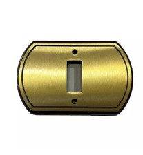 Placca Copri Interruttore 1 posto ottone spazzolato rettangolare parete Vintage