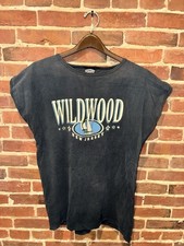 Wildwood NJ Sailboat Tee Blue Gray Cap Sleeve