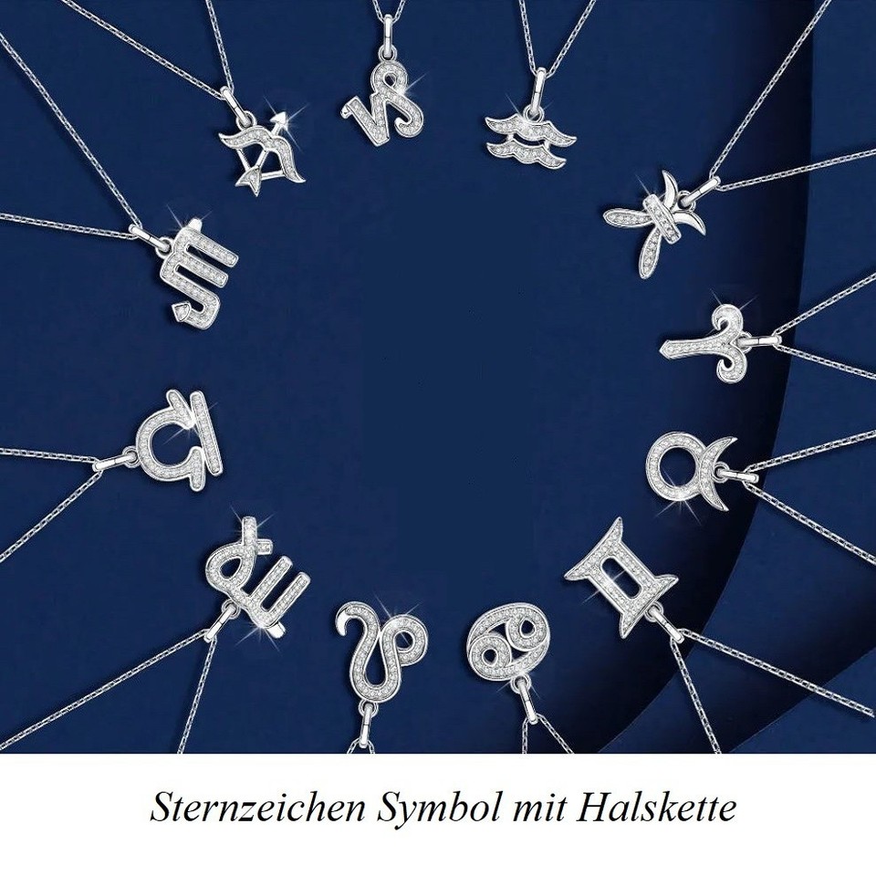 Sternzeichenkette Anhänger Symbol Schütze Fische Löwe Krebs Silber925 Geschenk