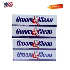 Groom and Clean Greaseless Hair Control Cream 4.5 oz Ea EXP 7/2028 4 Pack Fast S