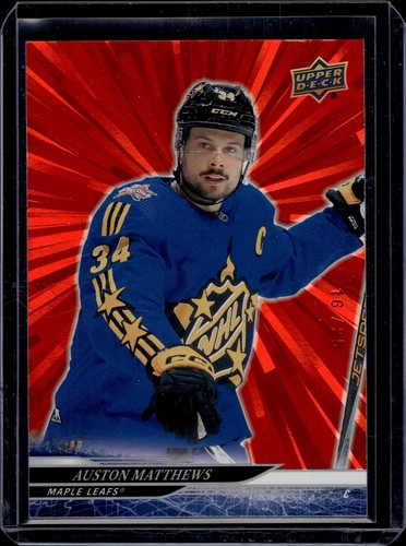 2024-25 Upper Deck #657 Auston Matthews Outburst Red All Star #/25