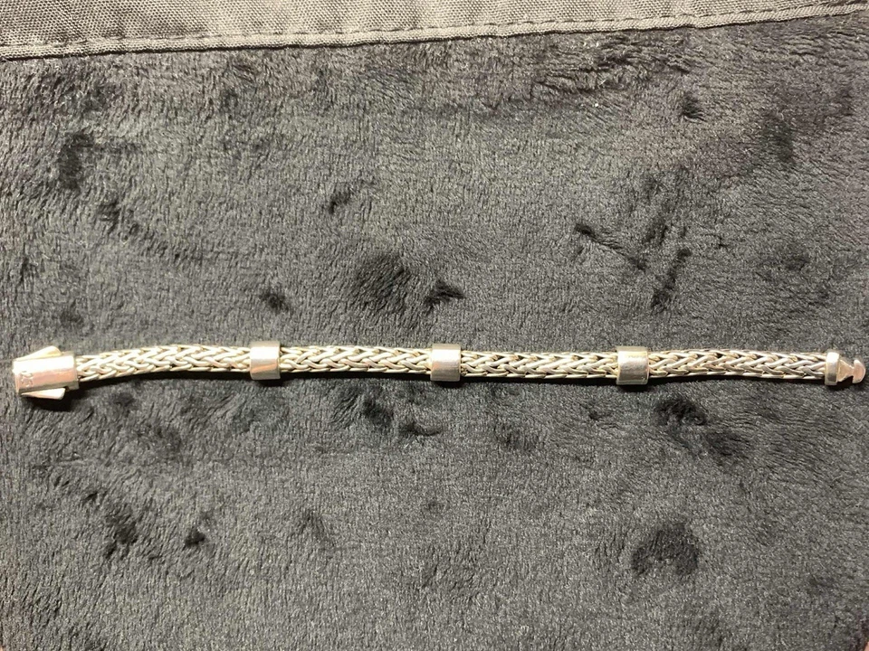 Brazalete Phillip Gavriel de plata de ley 925 con zafiro blanco de 7,25 pulgadas Foto 2 de 4