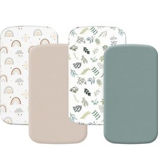 4 Pack Bassinet Fitted Sheets Compatible with 19" x 33" Koolababy/Koolerthing...