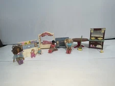 Vintage Y2K Fisher Price Loving Family Dollhouse Furniture Broom People