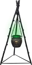 DR.DUDU Halloween Decorations Outdoor - 4.6FT Large Witches Cauldron Black 