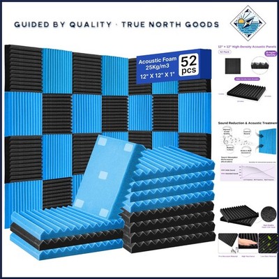Black and Blue Acoustic Foam Panels for Effective Sound Insulation and Treatment