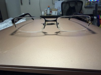 Prada VPR64H 51018 Black Metal Half Rim Eyeglass Frames 51-18-135