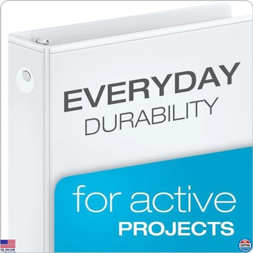 Economy 3-Ring Binders 1" Round Rings, Holds 225 Sheets, ClearVue, White, 12 - Picture 2 of 6