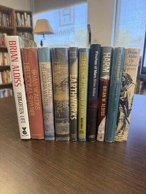 Brian Aldiss 10 HC Book Lot Collection w/1st editions Earthworks, Helliconia