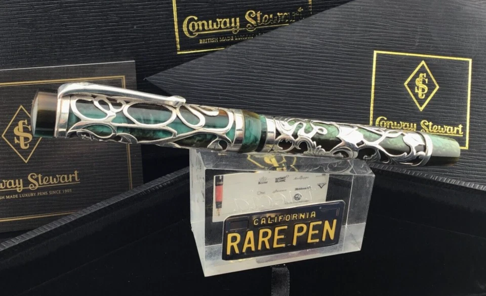 Conway Stewart Chatsworth HENRY SIMPOLE STERLING SILVER GREEN Fountain Pen LE1/8 - Image 2 of 4
