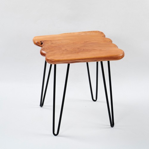 GREENAGE Cedar Live Edge Coffee Table with 4 Hairpin Legs 20" x 20" x 21" Height - Picture 4 of 22