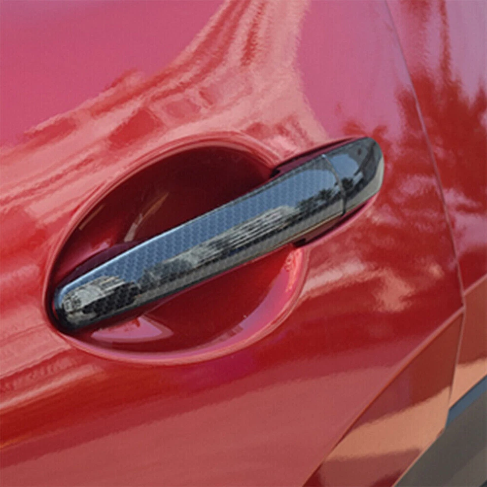 Cubiertas de manija de auto de 4 puertas de fibra de carbono ABS para Mazda 2 3 6 CX-3 CX-5 2009-2017 Foto 2 de 4