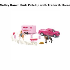 pink truck and horse trailer toy