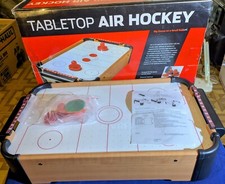 New Tabletop Air Hockey Set EB BRANDS 22"x12" Advanced Motorized Fan System New