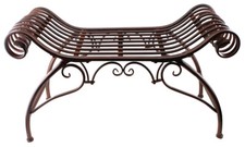 Sitzbank Eisenbank Gartenbank Metallbank Gartenmöbel Antik Design Deko braun