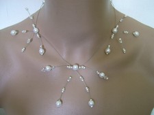 Collier Blanc/Cristal pr robe de Mariée/Mariage/Soirée/Cérémonie Perle Original