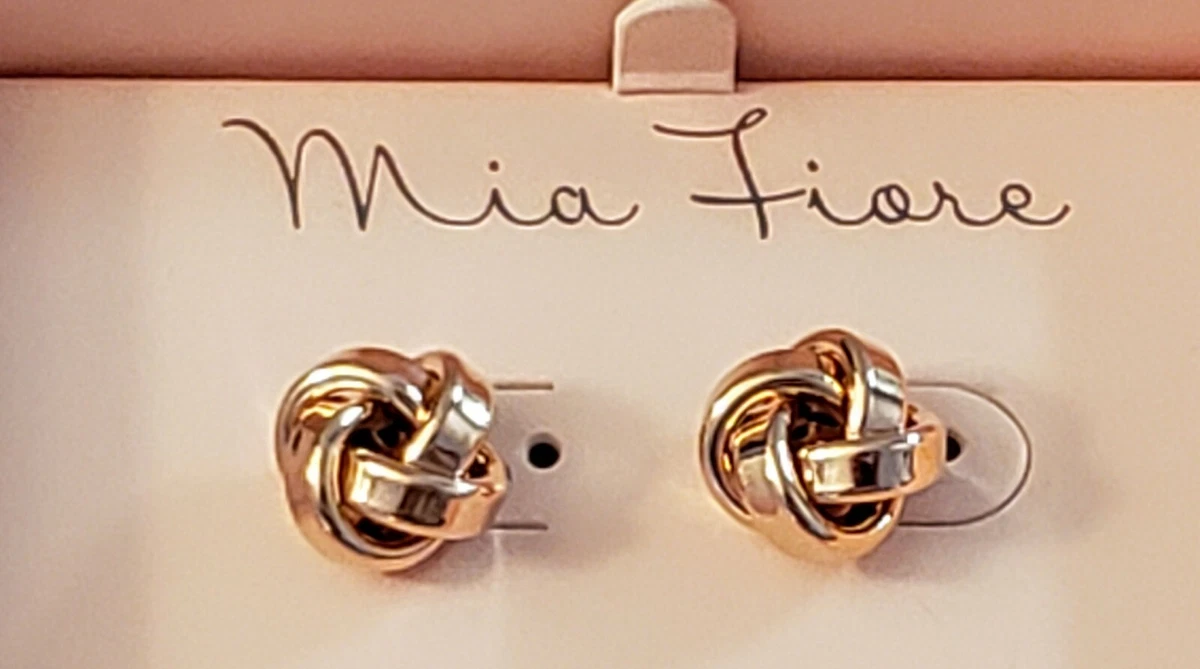 Mia Fiore Italy Gold Over Sterling Silver 925 Lovers Knot Earrings