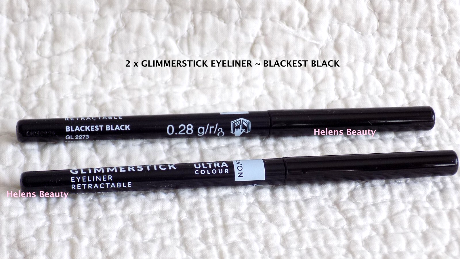 AVON 2 x ULTRA COLOUR GLIMMERSTICK RETRACTABLE EYELINERS ~ BLACKEST BLACK  *NEW*