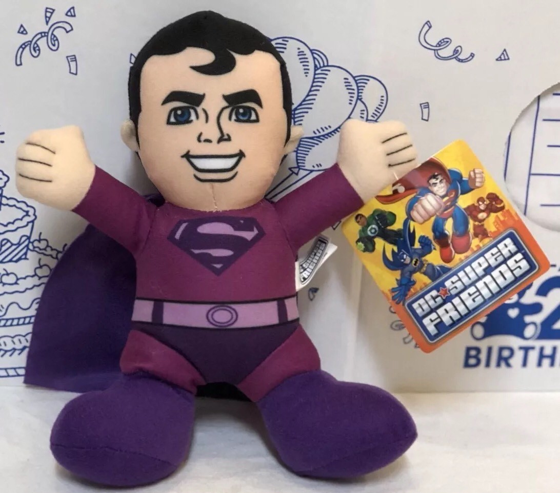 New DC Comics Super Friends Superman Purple Man Steel Plush Doll