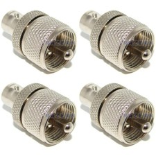 NEW 4 pack BNC female to UHF male PL-259 coax RF adapters USA Seller 