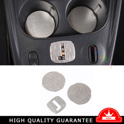 For Benz SMART 2015-2020 Silver Aluminum Console Interior Front Water Cup Pad 3*