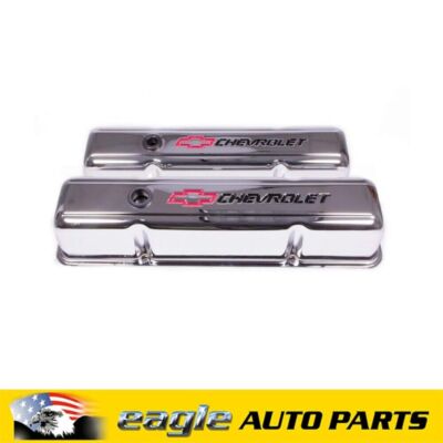 Chev 350 Bowtie Logo Tall Chrome Rocker Covers Valve Covers Proform ...