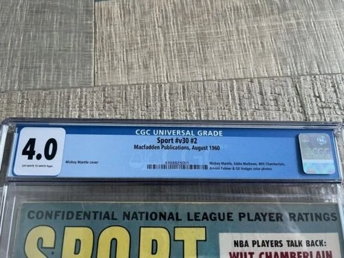 Revista deportiva CGC 4.0 agosto 1960 Mickey Mantle Foto 2 de 4