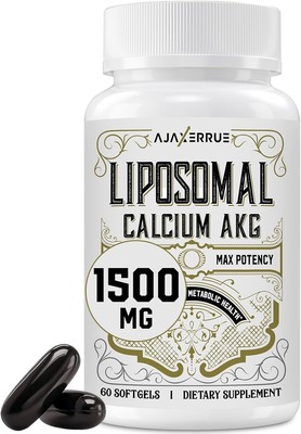 Liposomal Calcium AKG Supplement 1500 MG 60 Count (Pack of 1) 
